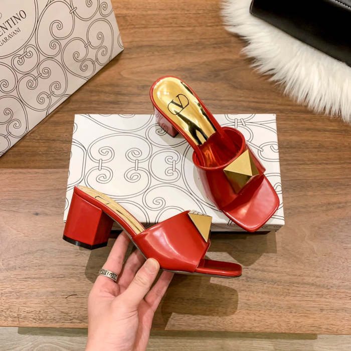 Heel shoes leather sandals slippers , heel 5cm,size 34-41 ,with box, SS60-1471-1476