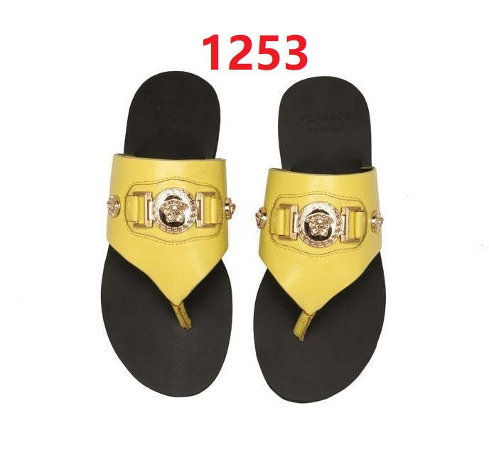 Flat leather sandals slippers , size 35-42 ,with box, SS70-1251-1254