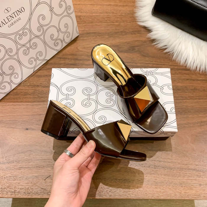 Heel shoes leather sandals slippers , heel 5cm,size 34-41 ,with box, SS60-1471-1476