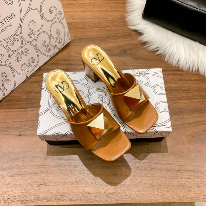 Heel shoes leather sandals slippers , heel 5cm,size 34-41 ,with box, SS60-1471-1476