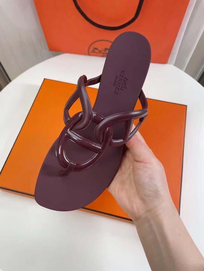 Flat leather sandals slippers , size 35-41  , with box,  SS50-875-880