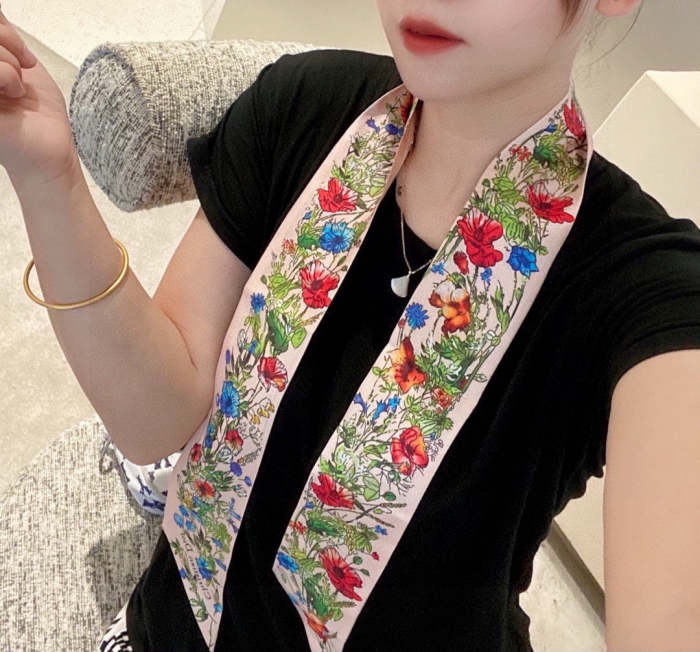 Silk scarf, hair tie , NO BOX, size 6-105cm,  SF15-289-291