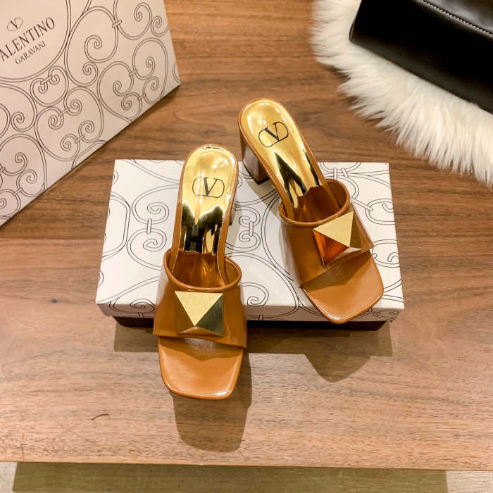 Heel shoes leather sandals slippers , heel 5cm,size 34-41 ,with box, SS60-1471-1476