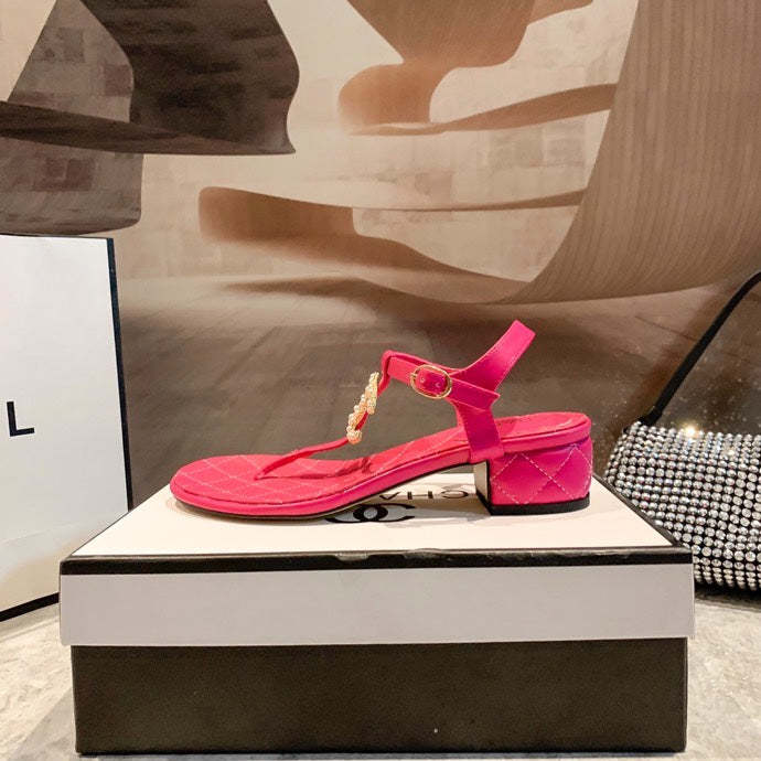 Flat leather sandals slippers , size 34-40 , with box, SS60-1390-1393