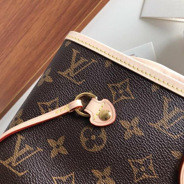 canvas leather neverfull bag ,AAAAA ,size  PM , MM ,GM ,no box, B130-3