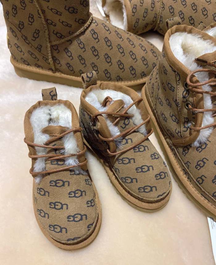 Adult  kids family flat snow boots shoes, wih box, size 25-44, SS70-1783-1784