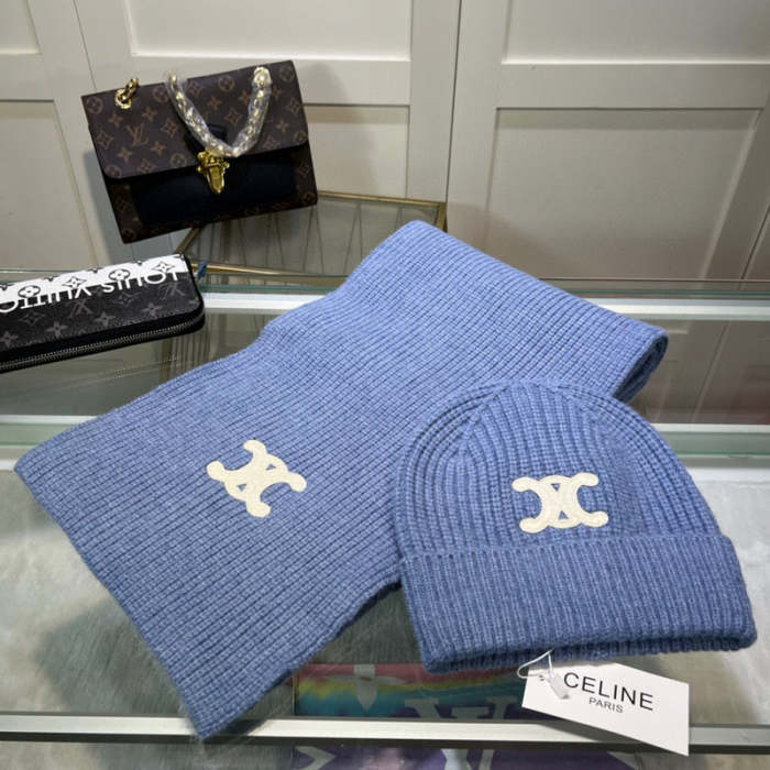 cashmere cotton scarf and hat ,no box. HX68-11-16