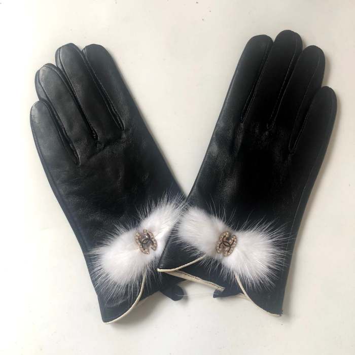 Women's fur leather gloves, GLS30-19