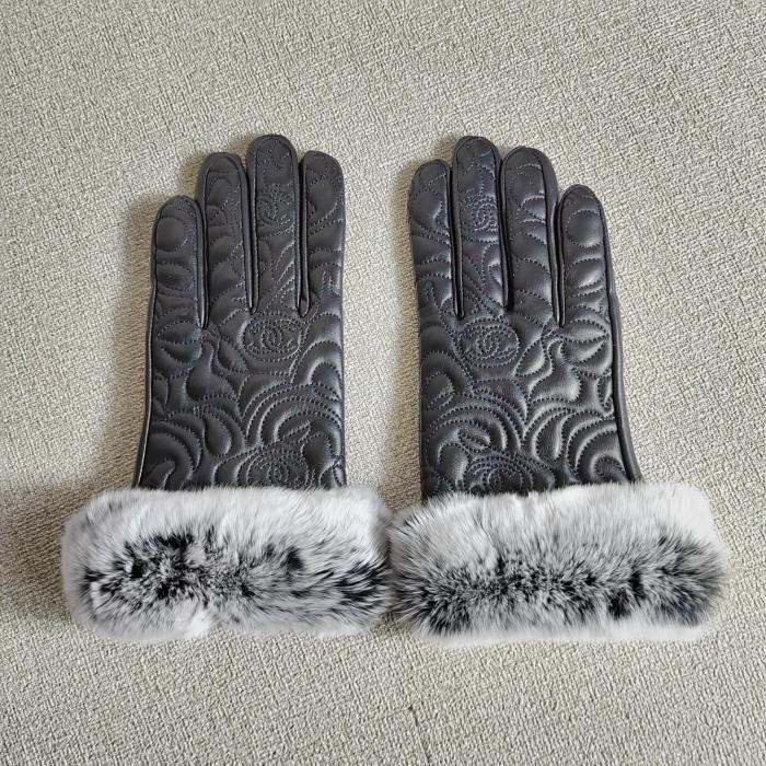 Women's fur leather gloves, GLS30-21