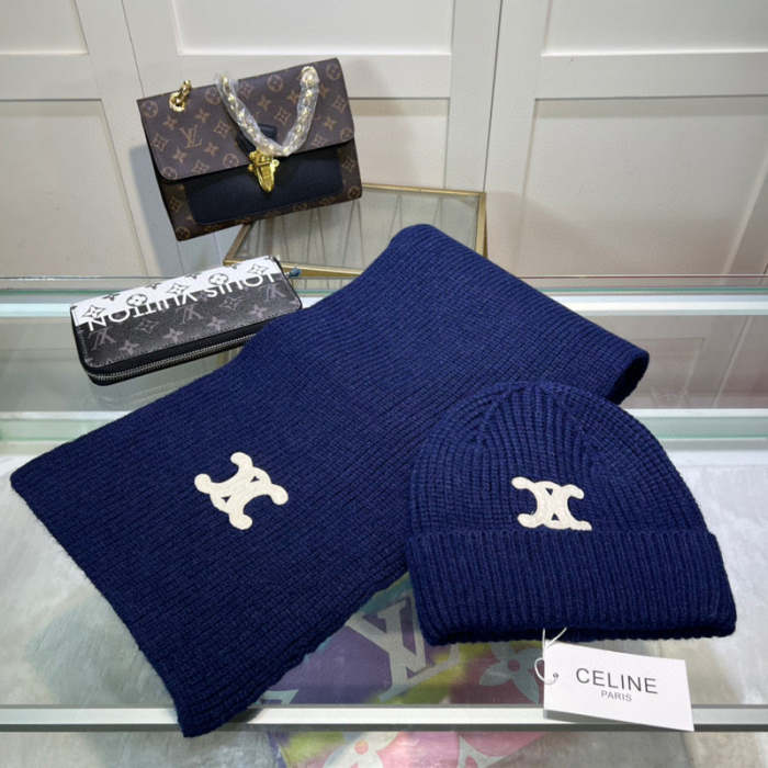 cashmere cotton scarf and hat ,no box. HX68-11-16