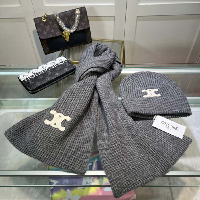 cashmere cotton scarf and hat ,no box. HX68-11-16