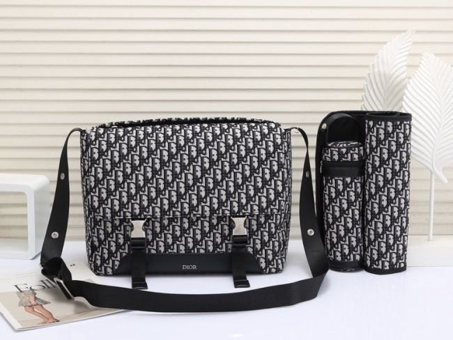 Canvas and split leather baby diaper bag + nursing bottle bag+ cushion, AAA, no box,diaper bag size 40x30x15cm,B98-41