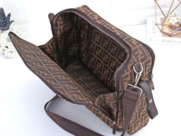 Canvas and split leather baby diaper bag + nursing bottle bag+ cushion, AAA, no box,diaper bag size  44x31x14cm,B98-49