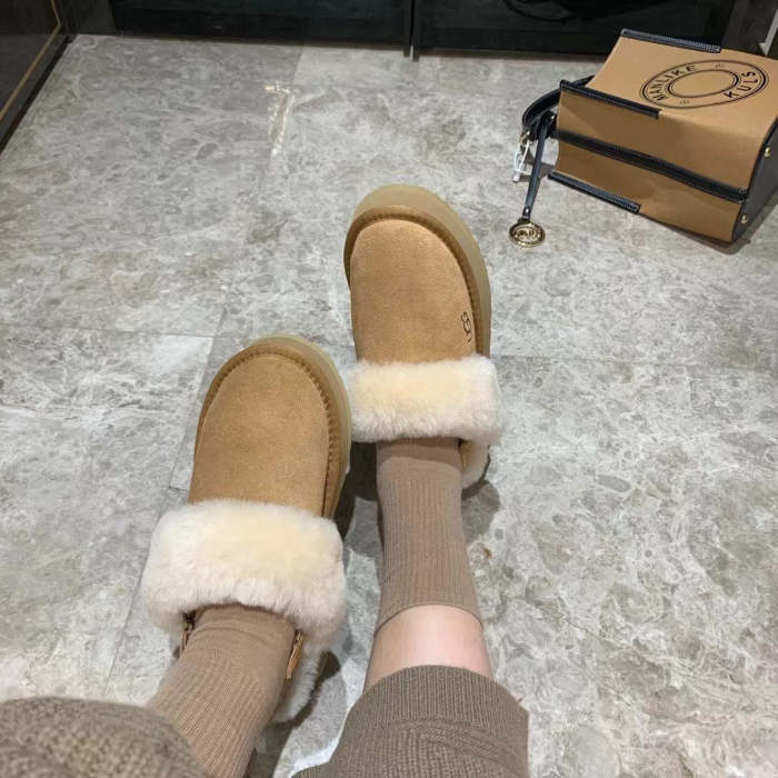Women flat fur shoes, size 35-42, SS70-1800