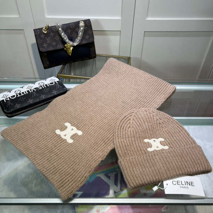 cashmere cotton scarf and hat ,no box. HX68-11-16