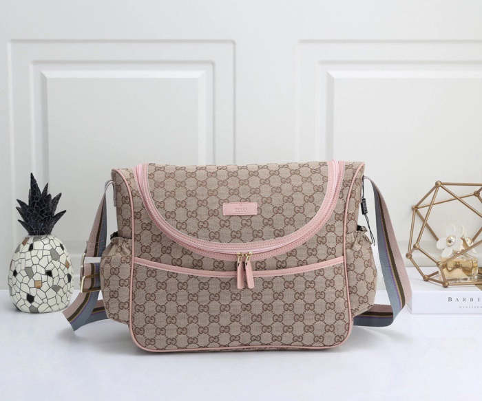 Canvas and split leather baby diaper bag + nursing bottle bag+ cushion, AAA, no box,diaper bag size  40x30x14cm,B98-52