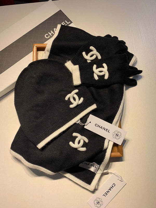 cashmere cotton scarf and gloves and hat ,no box. HX68-25-27