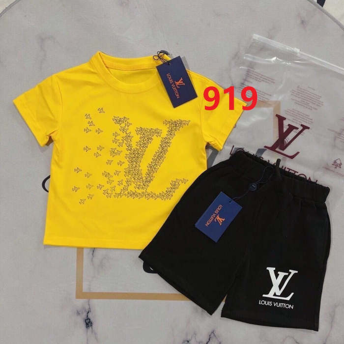 T-shirt + shorts  suit Kids set clothes, no box, CL25-918-919