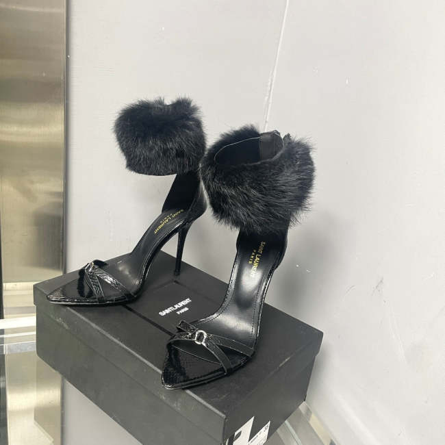 Women fur heel shoes, heel 10cm, size 35-41, SS70-1651