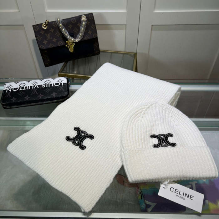 cashmere cotton scarf and hat ,no box. HX68-11-16
