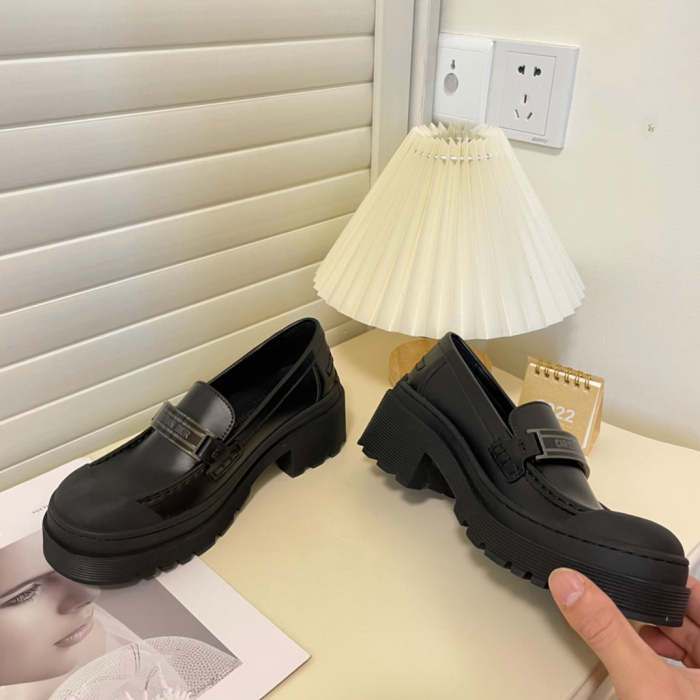 women chunky heel loafers shoes, size 35-40, SS70-1550-1551