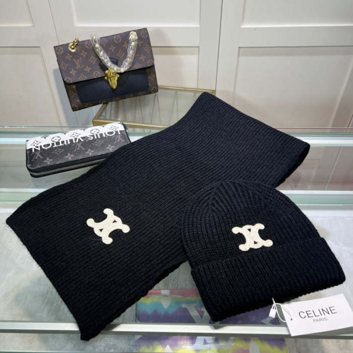 cashmere cotton scarf and hat ,no box. HX68-11-16