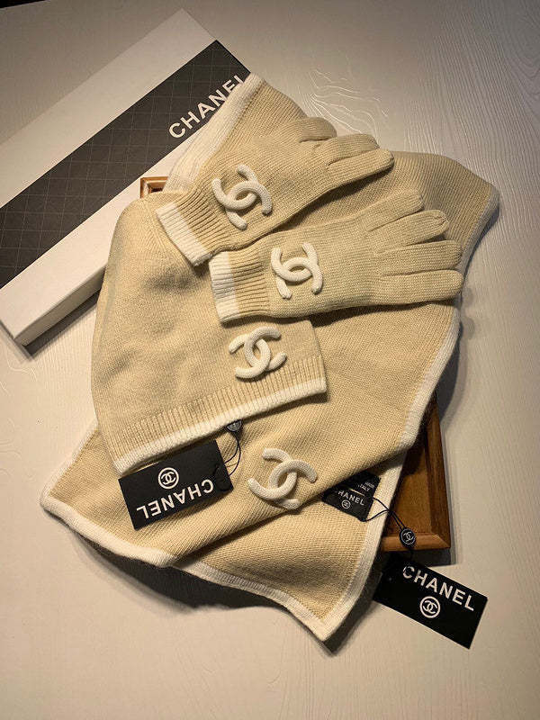 cashmere cotton scarf and gloves and hat ,no box. HX68-25-27