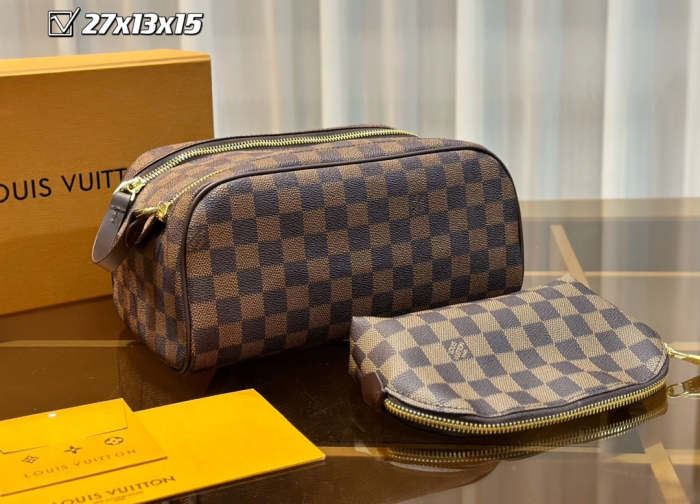 Split leather bag ,3A, size 46x27x22cm, 27x13x15cm, 19x10cm, 4 pieces for set, no box, B75-2834