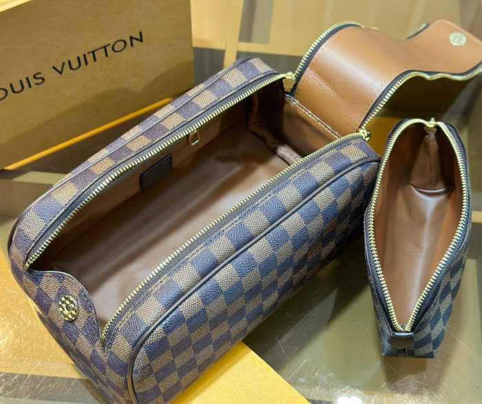 Split leather bag ,3A, size 46x27x22cm, 27x13x15cm, 19x10cm, 4 pieces for set, no box, B75-2834