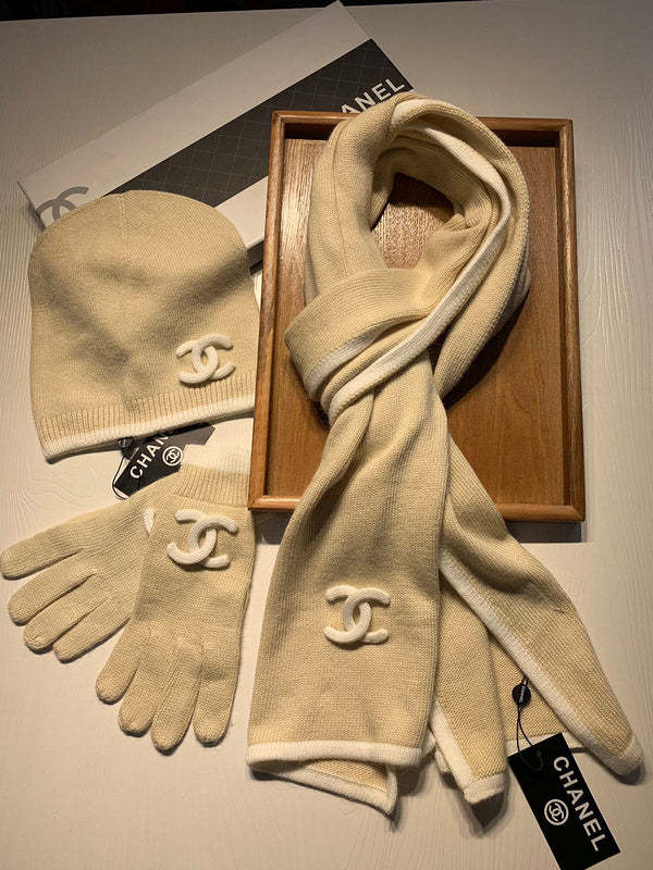 cashmere cotton scarf and gloves and hat ,no box. HX68-25-27