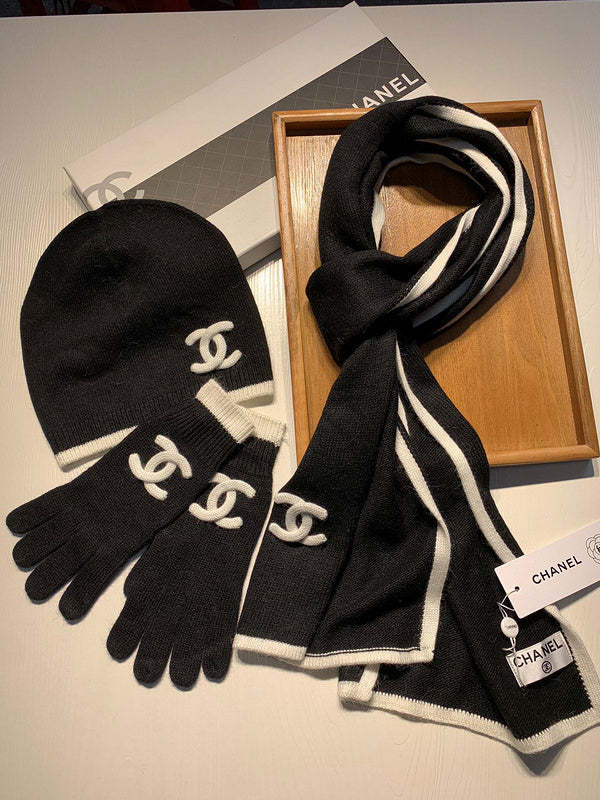 cashmere cotton scarf and gloves and hat ,no box. HX68-25-27