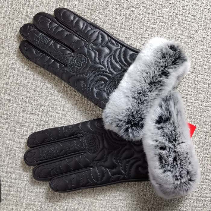 Women's fur leather gloves, GLS30-21