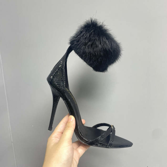 Women fur heel shoes,  heel 10cm, size 35-41, SS70-1651