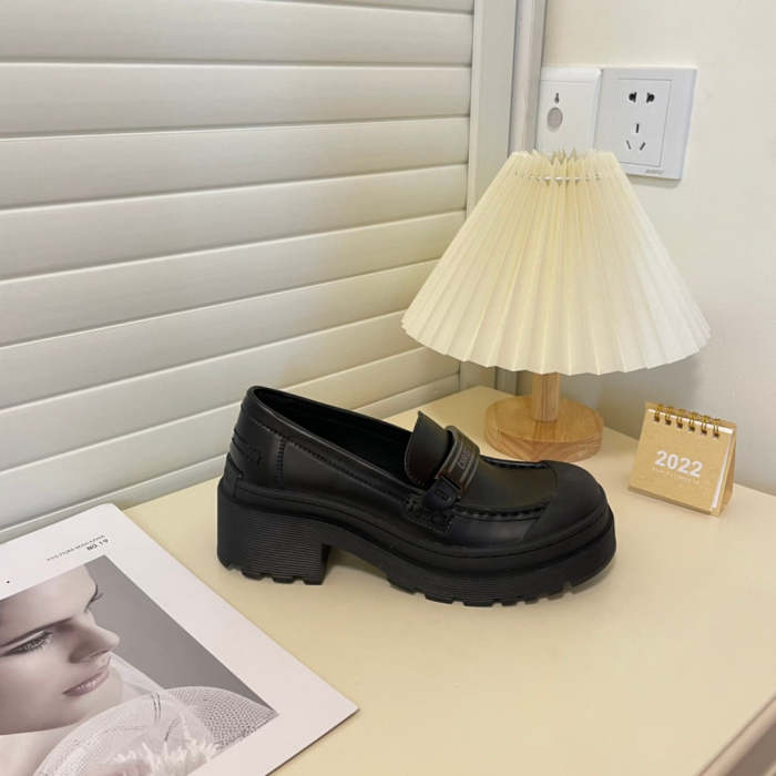 women chunky heel loafers shoes, size 35-40, SS70-1550-1551