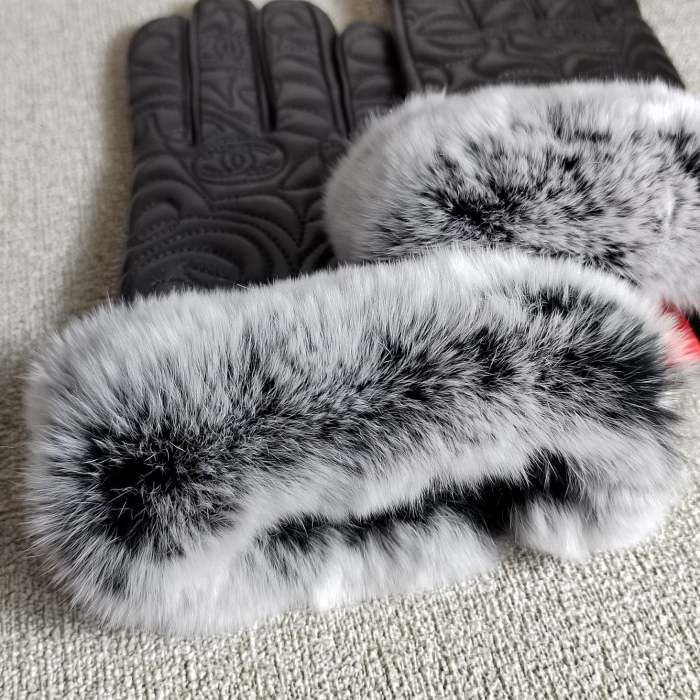 Women's fur leather gloves, GLS30-21