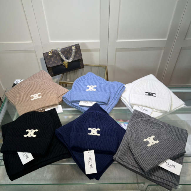 cashmere cotton scarf and hat ,no box. HX68-11-16
