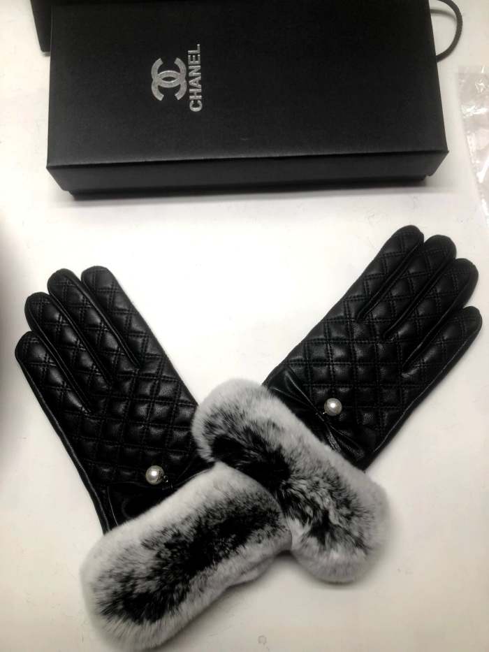 Women's fur leather gloves, GLS30-18