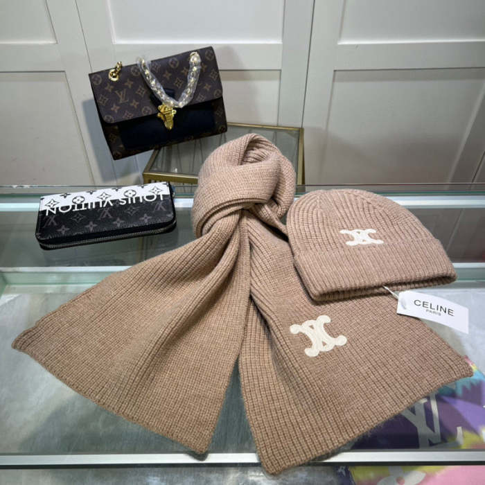 cashmere cotton scarf and hat ,no box. HX68-11-16