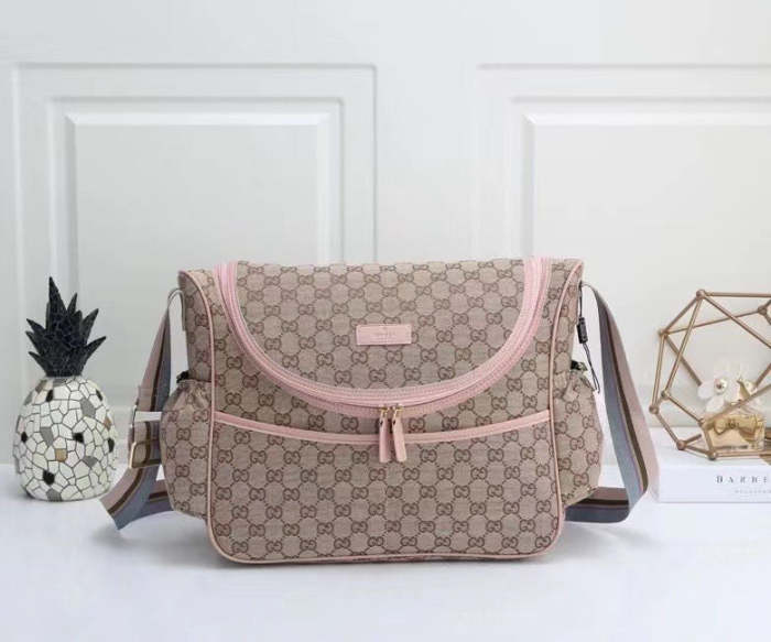 Canvas and split leather baby diaper bag + nursing bottle bag+ cushion, AAA, no box,diaper bag size  40x30x14cm,B98-28