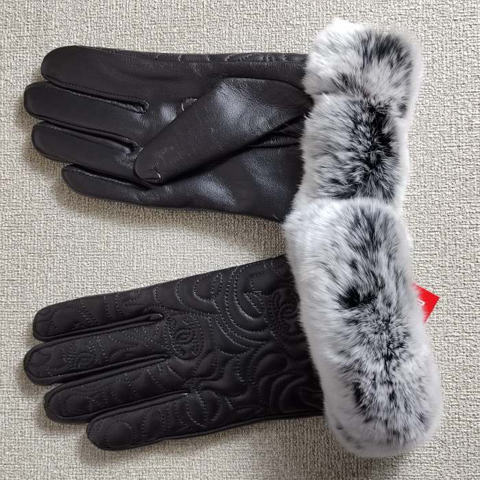 Women's fur leather gloves, GLS30-21