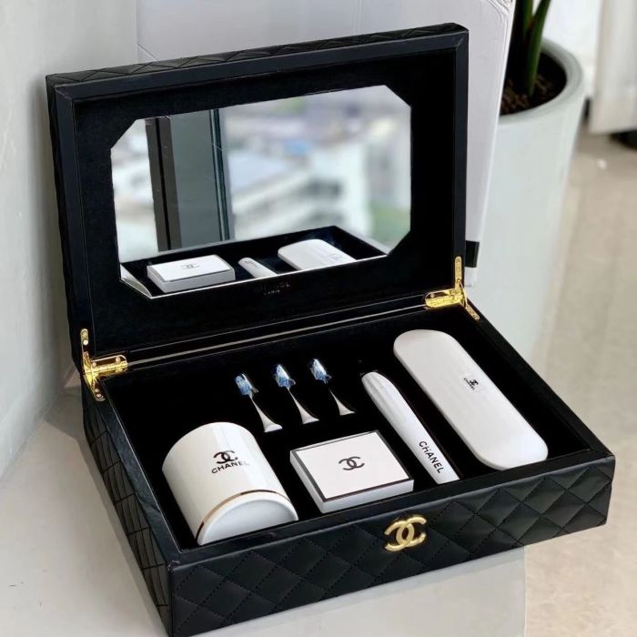 Electric toothbrush Makeup Mirror Toiletries Set, with the leather box ,HSE150-4