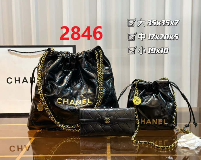 Split leather bag ,3A, size 35x35x7cm, 17x20x5cm, 19x10cm, 3 pieces for set, no box, B75-2846