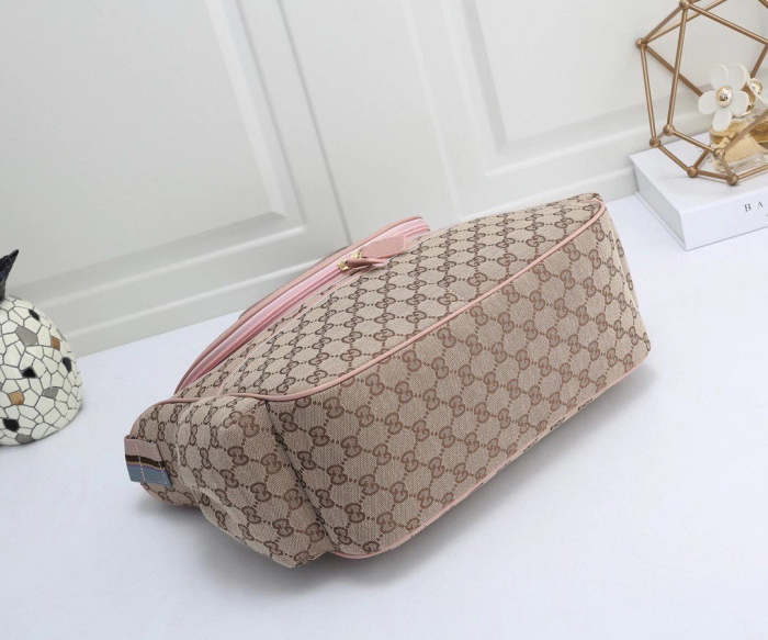 Canvas and split leather baby diaper bag + nursing bottle bag+ cushion, AAA, no box,diaper bag size  40x30x14cm,B98-52
