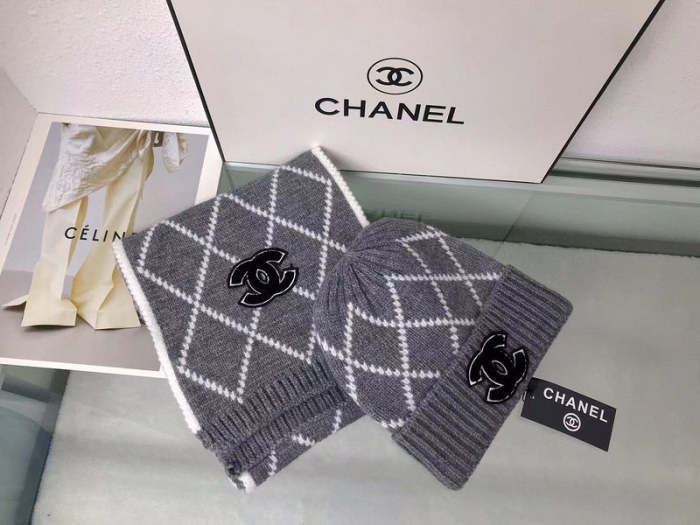cashmere cotton scarf and hat ,no box. HX68-1-4