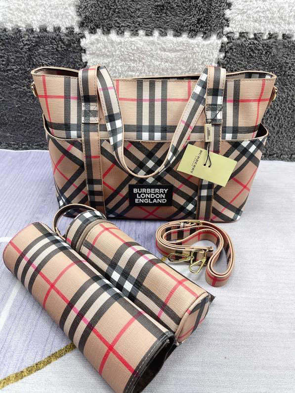Canvas and split leather baby diaper bag + nursing bottle bag+ cushion, AAA, no box,diaper bag size  32x29x17cm,B98-46