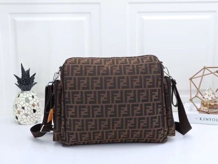Canvas and split leather baby diaper bag + nursing bottle bag+ cushion, AAA, no box,diaper bag size  44x31x14cm,B98-49