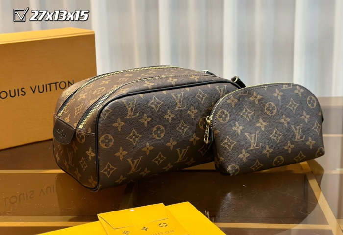 Split leather bag ,3A, size 46x27x22cm, 27x13x15cm, 19x10cm, 4 pieces for set, no box, B75-2837