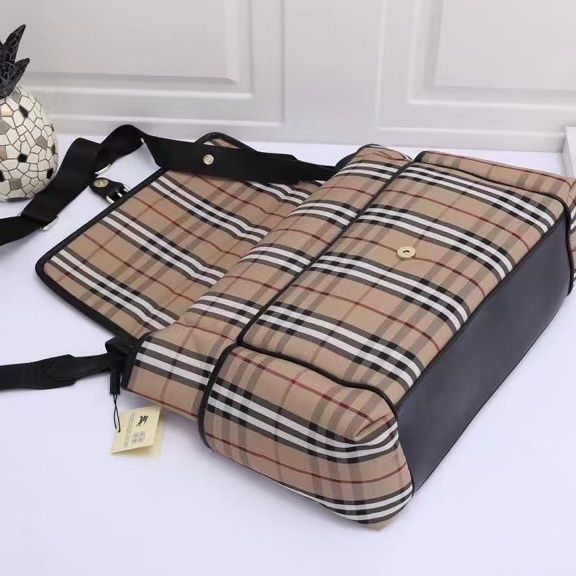 Canvas and split leather baby diaper bag + nursing bottle bag+ cushion, AAA, no box,diaper bag size  45x30x13cm,B98-47