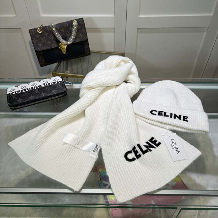 cashmere cotton scarf and hat ,no box. HX68-17-22