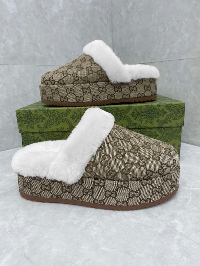 Women flat fur shoes, size 35-43, SS60-2266